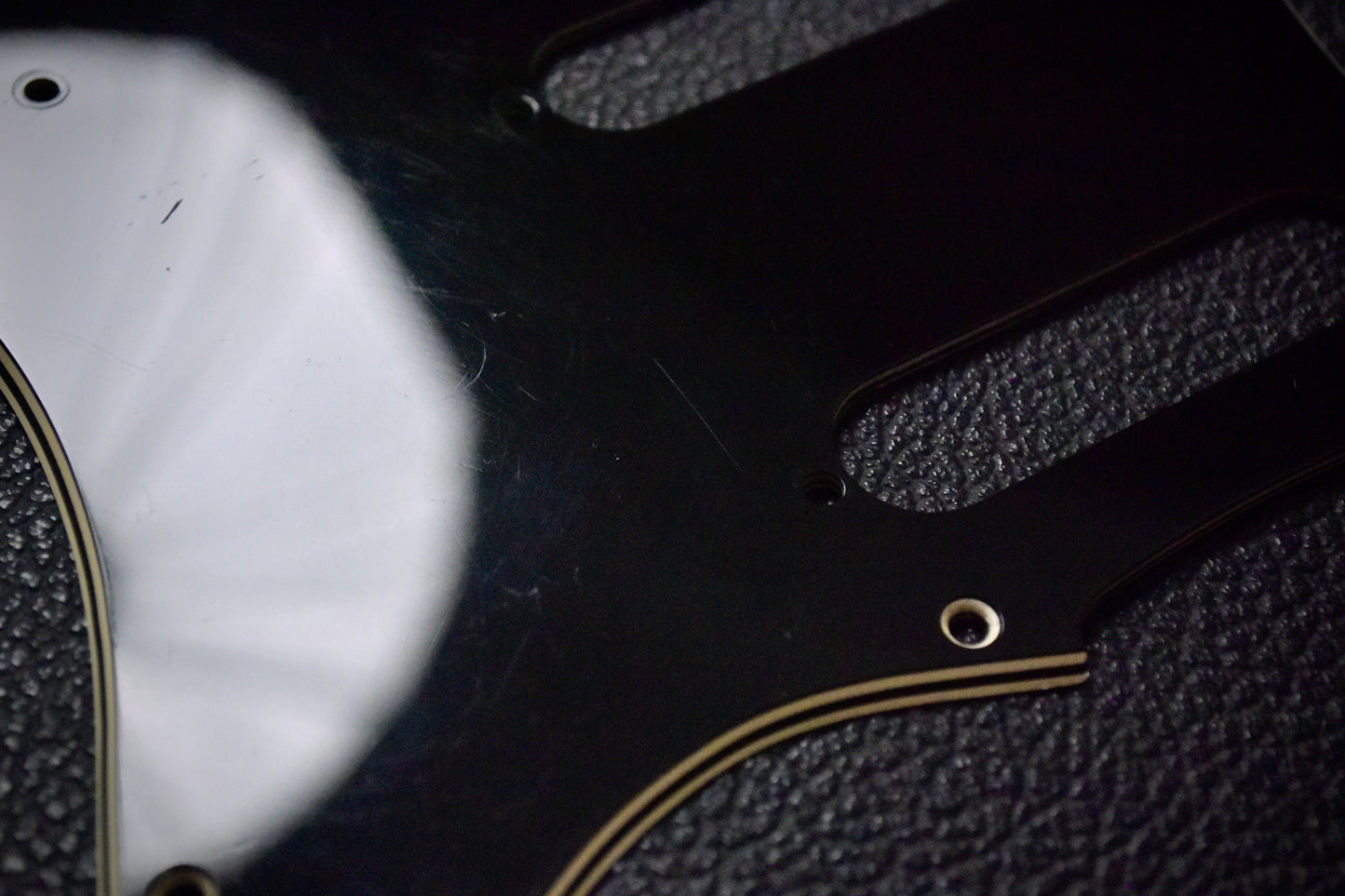 Original 70's Fender Pickguard, 3-Ply, 11-Hole Black - 1970s