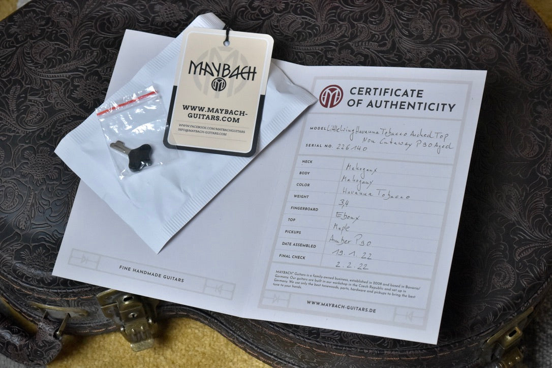 MAYBACH "Little Wing Arched Top, Non Cutaway Havanna Tobacco P90 Aged 2022