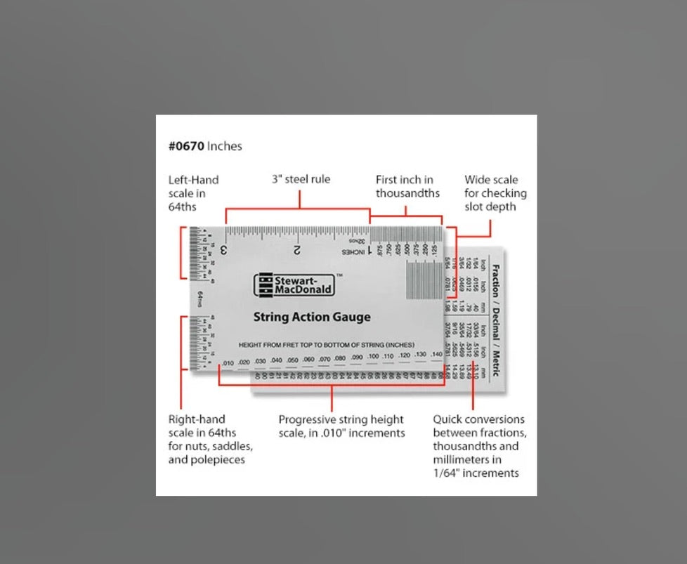 StewMac String Action Height Gauge Imperial