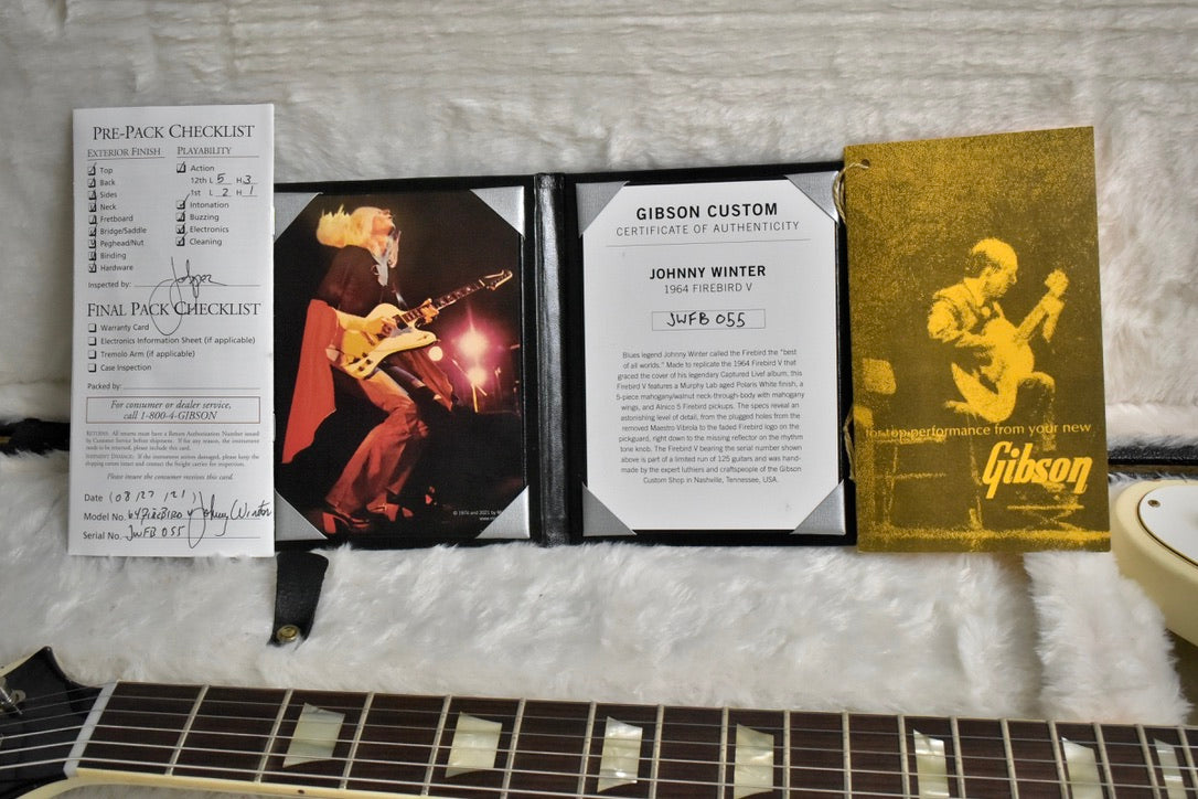 Gibson Custom Shop Murphy Lab '64 Johnny Winter Signature Firebird V 2021 - Polaris White Aged