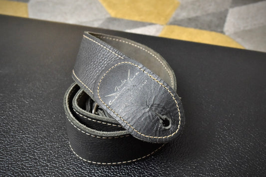 Fender Custom Shop Leather Guitar Strap Black for Guitars & Basses c2023