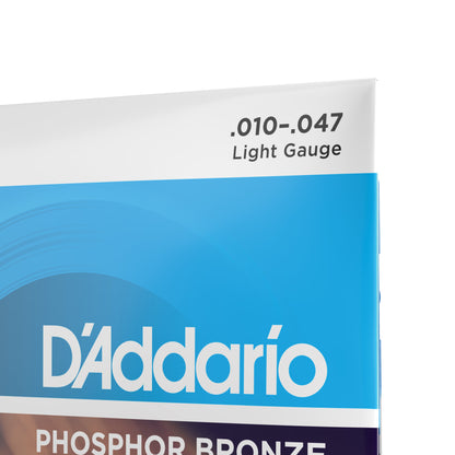 D'Addario 10-47 Light 12-String, Phosphor Bronze Acoustic Guitar Strings