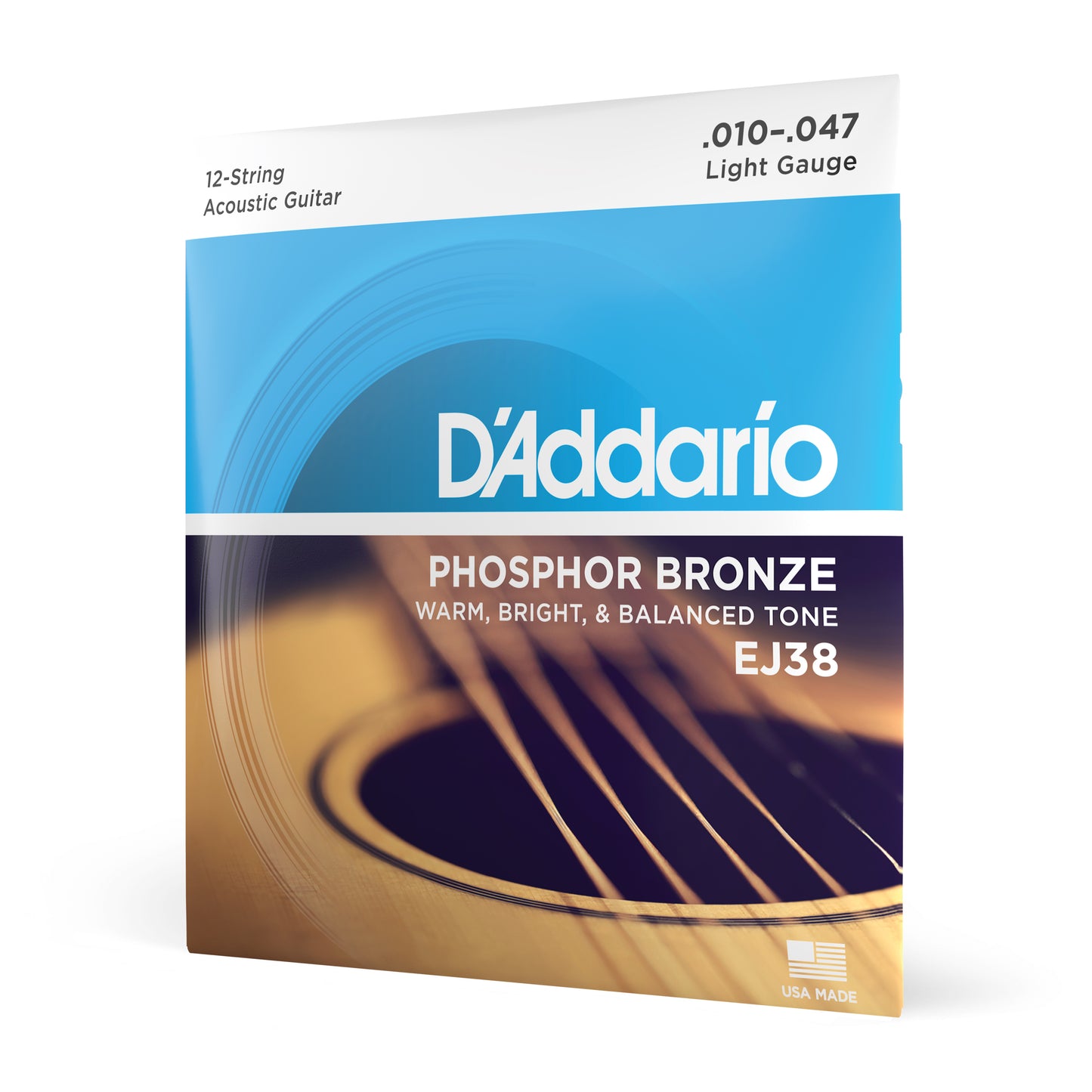 D'Addario 10-47 Light 12-String, Phosphor Bronze Acoustic Guitar Strings