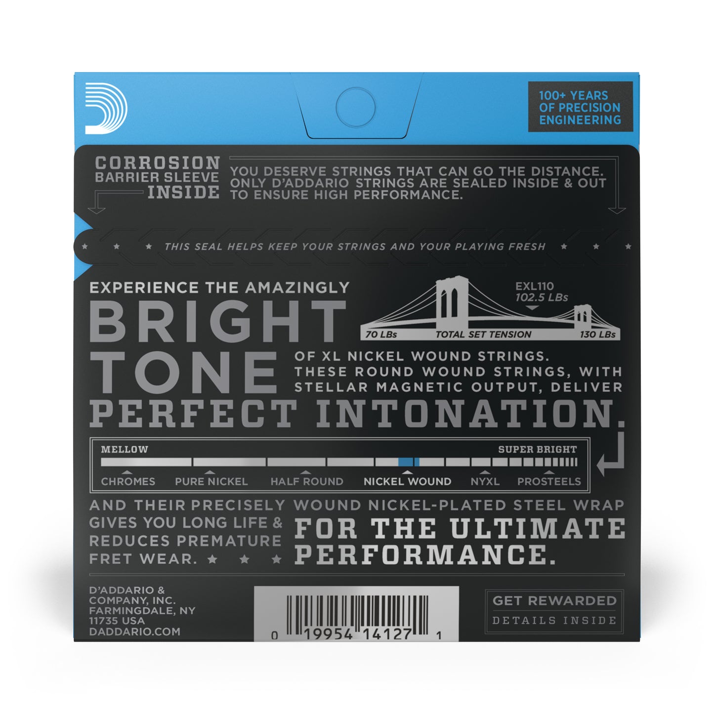 D'Addario 10-46 Regular Light, XL Nickel Electric Guitar Strings