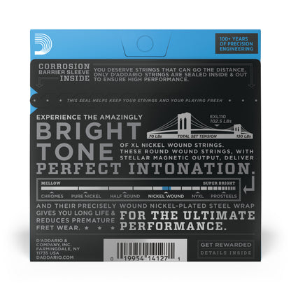 D'Addario 10-46 Regular Light, XL Nickel Electric Guitar Strings