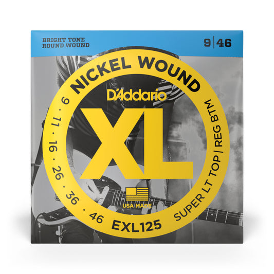 D'Addario 09-46 Super Light Top/Regular Bottom, XL Nickel Electric Guitar Strings