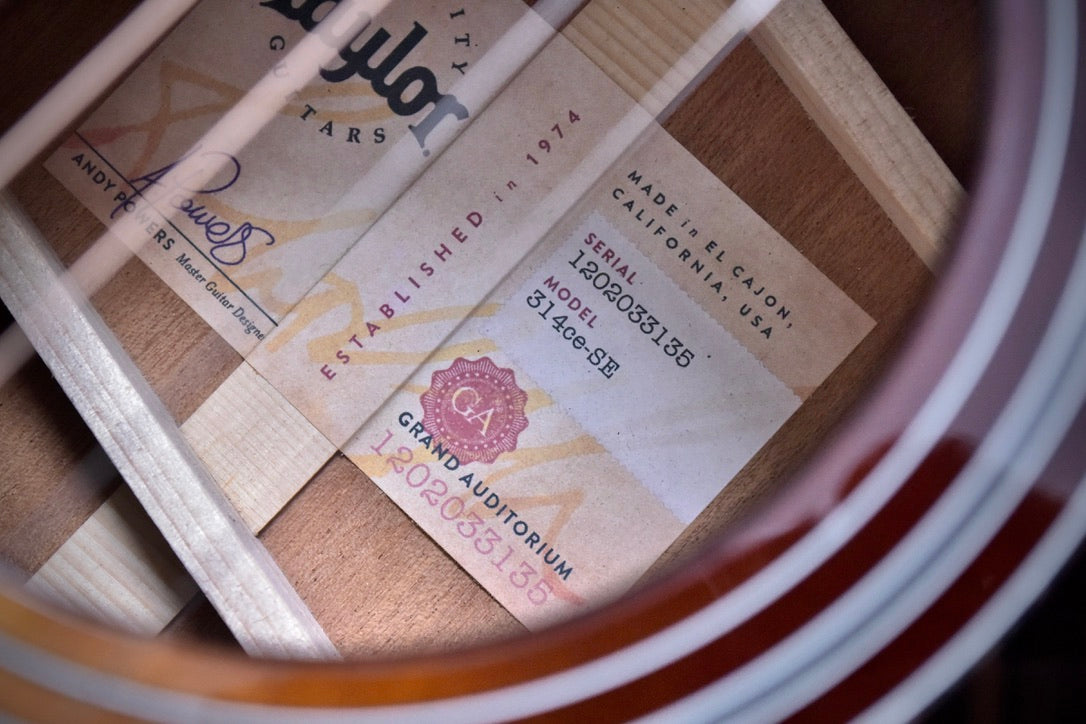 Taylor 314ce with V-Class Bracing 2023 Vintage Sunburst