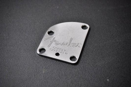 Fender American Deluxe Contoured Heel Neck Plate w/ Micro-Tilt 2010s - Aged Chrome