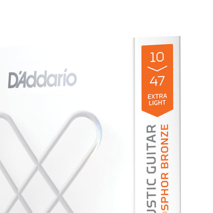 D'Addario 10-47 Extra Light, XS Phosphor Bronze Coated Acoustic Guitar Strings
