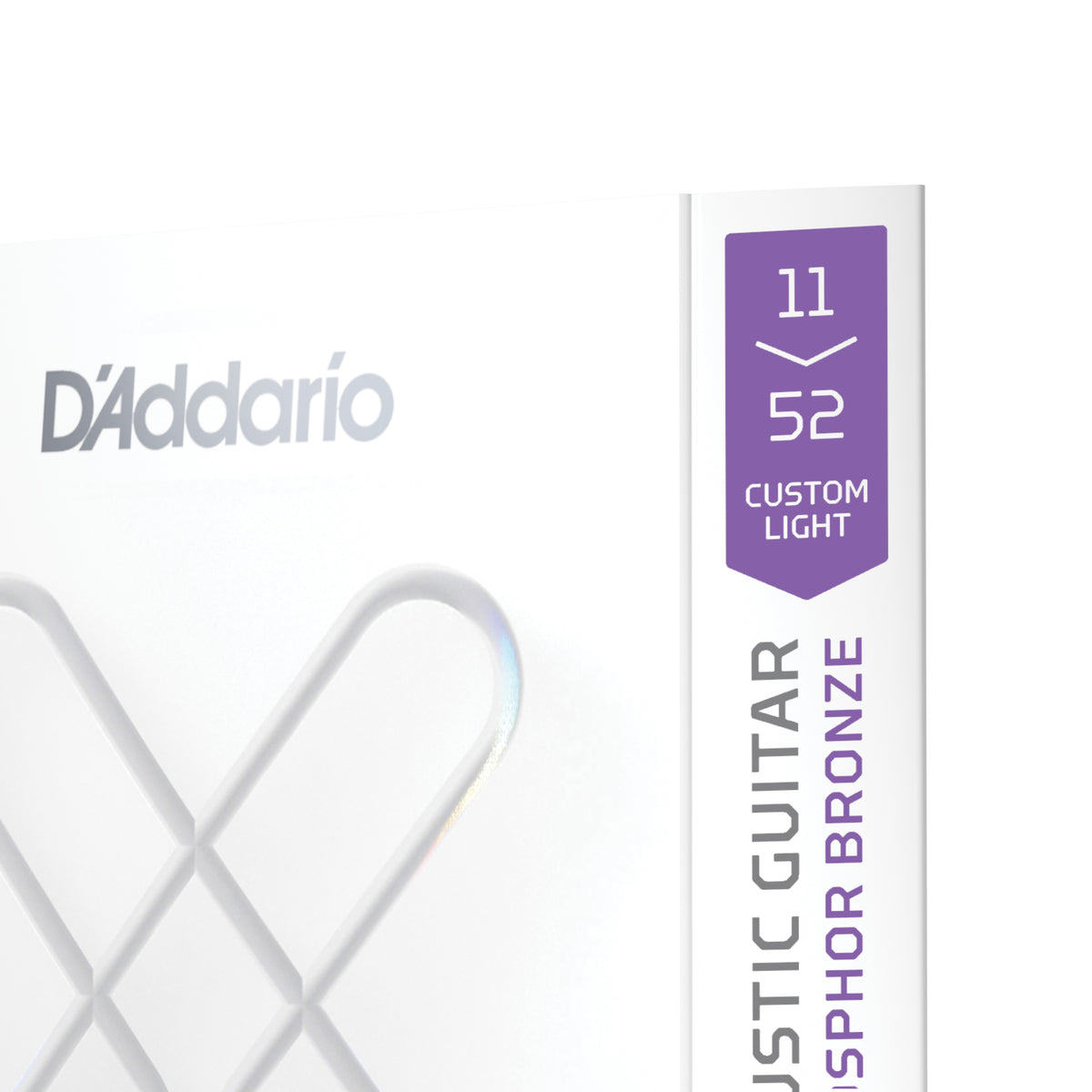 D'Addario 11-52 Custom Light, XS Phosphor Bronze Coated Acoustic Guitar Strings
