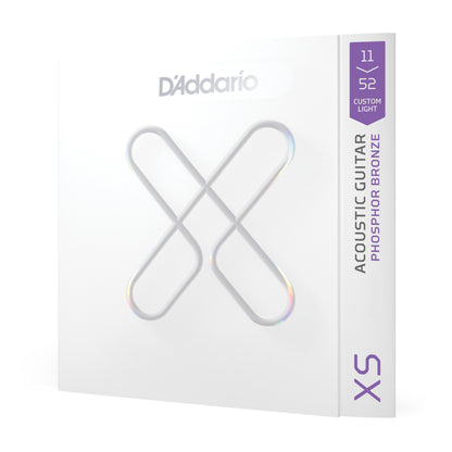 D'Addario 11-52 Custom Light, XS Phosphor Bronze Coated Acoustic Guitar Strings