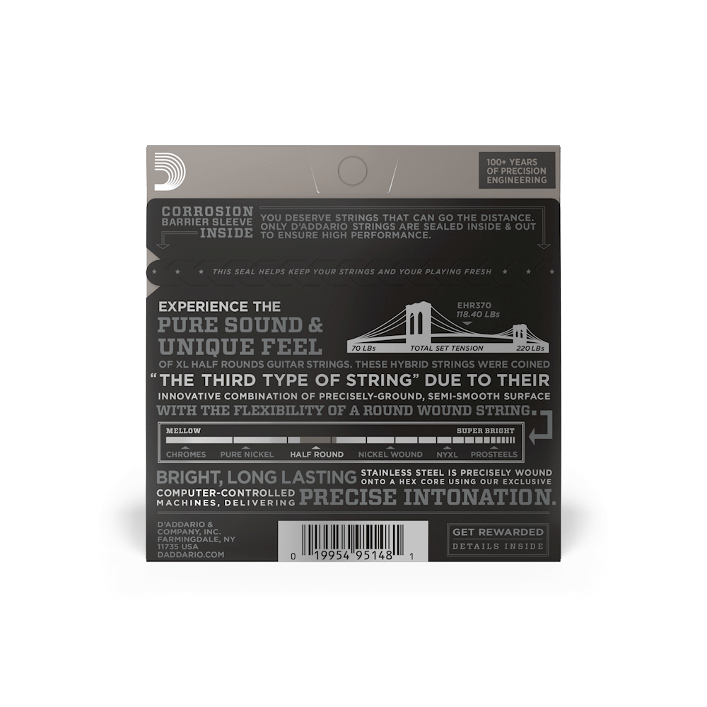 D'Addario 11-49 Medium, XL Half Rounds Electric Guitar Strings