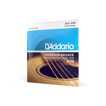 D'Addario 12-53 Light, Phosphor Bronze Acoustic Guitar Strings