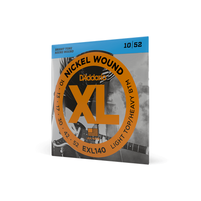 D'Addario 10-52 Light Top/Heavy Bottom, XL Nickel Electric Guitar Strings